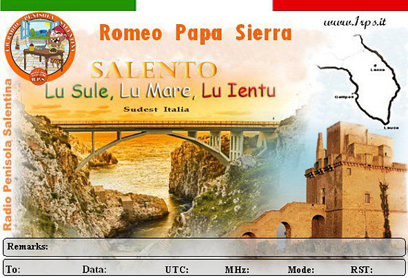 La QSL del Gruppo CB Radio Penisola Salentina, 1RPS