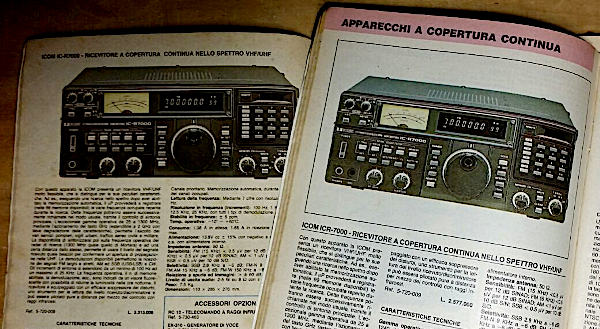 I Cataloghi degli anni '80 con il ricevitore IC-R7000 I Cataloghi degli anni '80 con il ricevitore IC-R7000