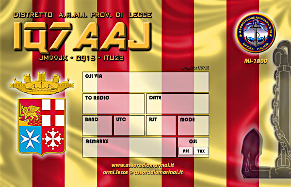 La QSL realizzata dai soci A.R.M.I. del Distretto Salentino