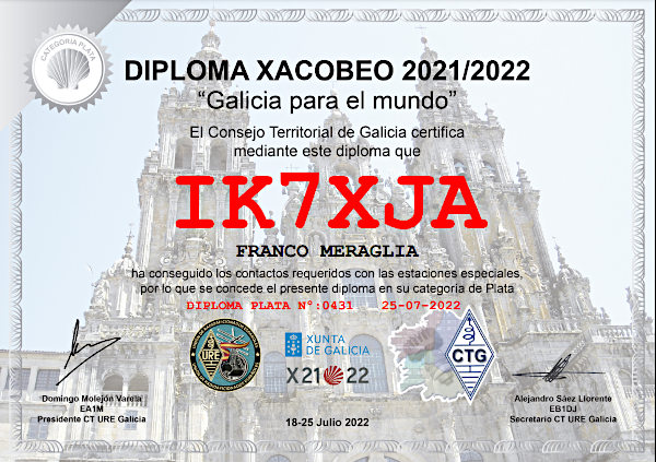 Diploma del Cammino Xacobeo (il Cammino di Santiago) 2022, Argento