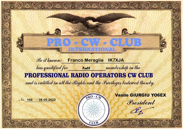 Il Professional CW Club Award