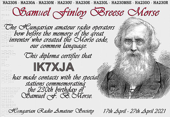 230.mo Anniversario della nascita di Samuel Morse