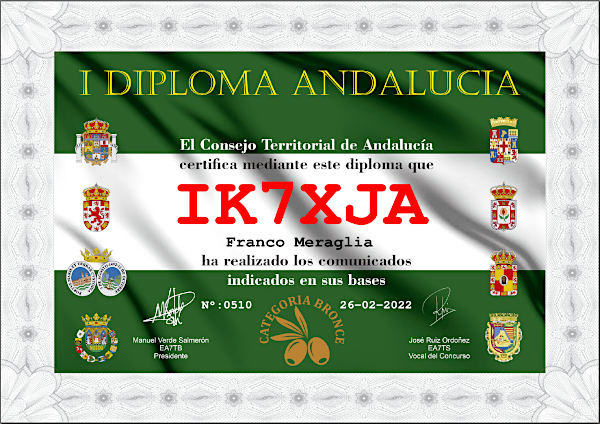 il Diploma Spagnolo del Giorno dell'Andalusia: Bronze awards
