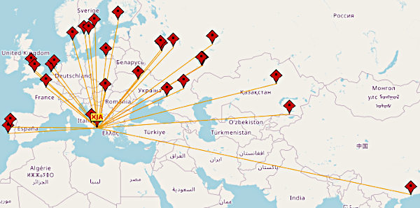 La mappa dei QSO della domenica, 4/2/2024X