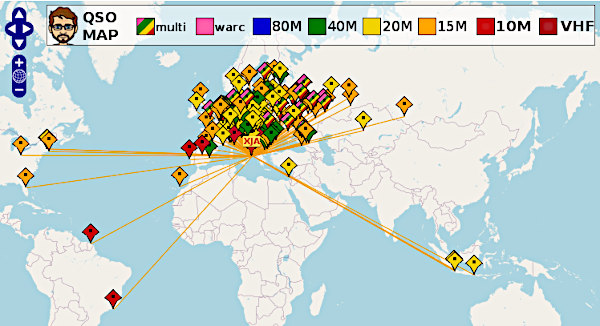 EUDX 2026: La mappa dei QSO del 7 febbraio