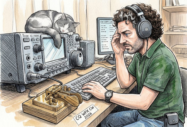 IK7XJA, un radioamatore, intento nel contest CQ WPX CW, edizione 2026