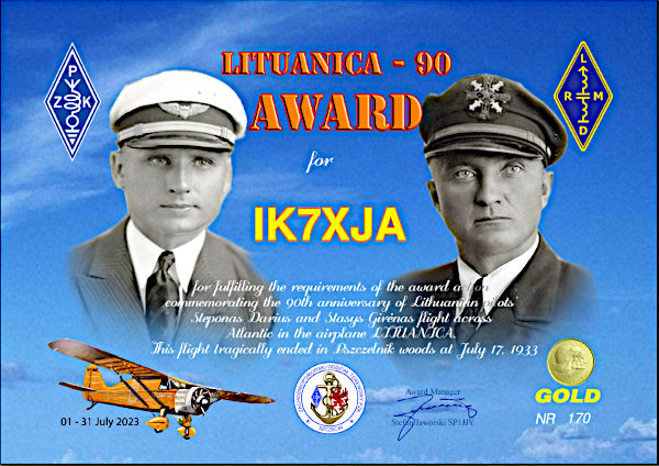 Award Lituanica 90, versione ORO
