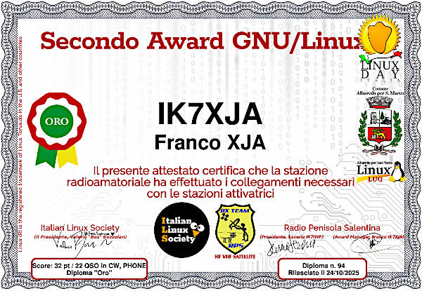 Secondo Diploma Linux: oro