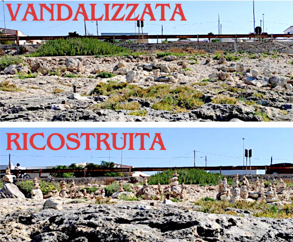 Baia dei Pinnacoli, i vandali del luglio 2022