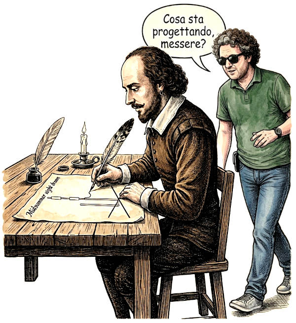 William Shakespeare ed il suo Sogno di una notte di mezza estate antennistico
