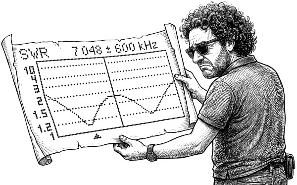 IK7XJA guarda perplesso l'accordo della nuova verticale autocostruita per la banda dei 40 metri