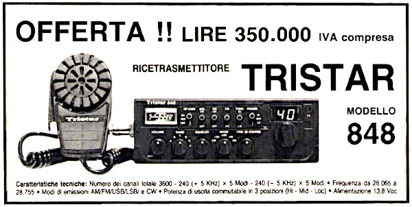 Cybernet Tristar 848, pubbl. su CQ Elettronica del Giugno 1987