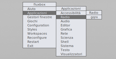 Il menu modificato di FluxBox