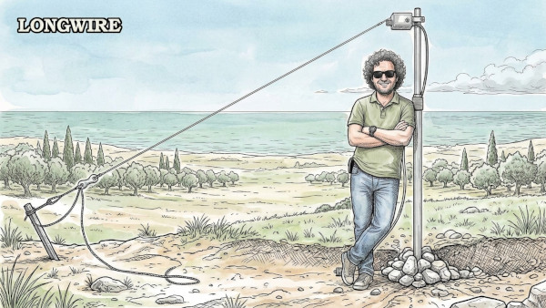 IK7XJA nella realizzazione di una longwire da usare durante un field day