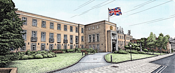 Disegno del Maidenhead Heritage Center a Maidenhead, in Inghilterra