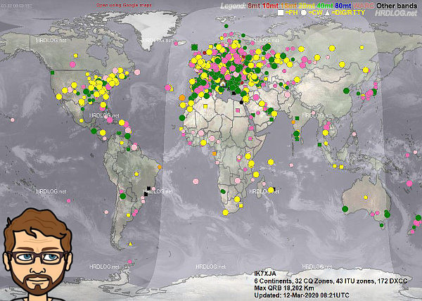 Mappa dei collegamenti DX Mappa dei collegamenti DX