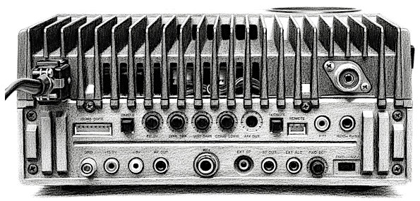 Retro della radio Yaesu FT-757GX, senza CAT