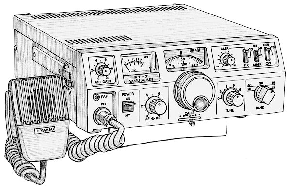 Yaesu FT-7b: disegno a penna della radio