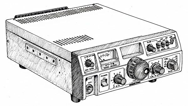 Yaesu FT-7b: disegno del alto sinistro della radio