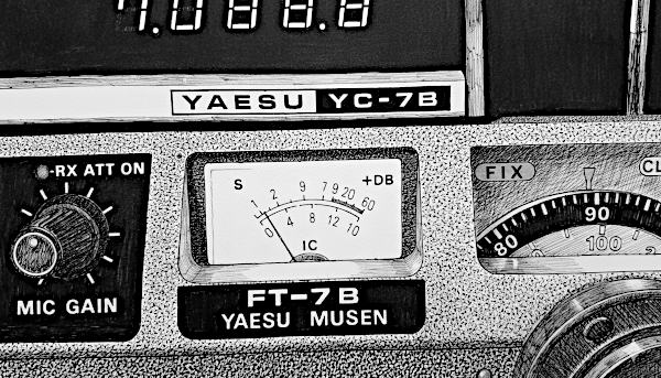 Yaesu FT-7b: disegno del particolare della radio