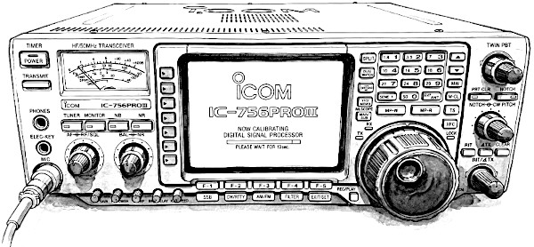 Disegno a penna della Radio Icom IC-756ProIII