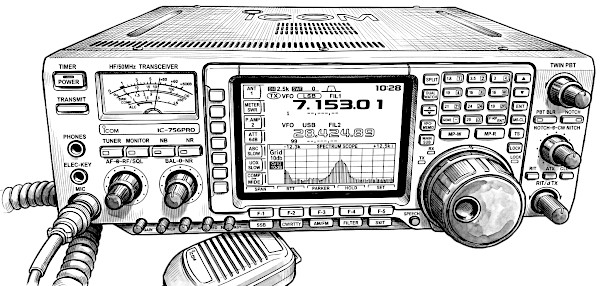 Il disegno del bel brontaledella radio Icom IC-756Pro
