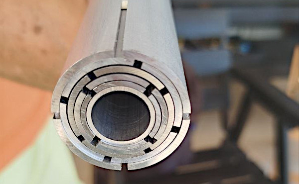 Verticale Grazioli MV7: i tubi di alluminio perfettamente conici