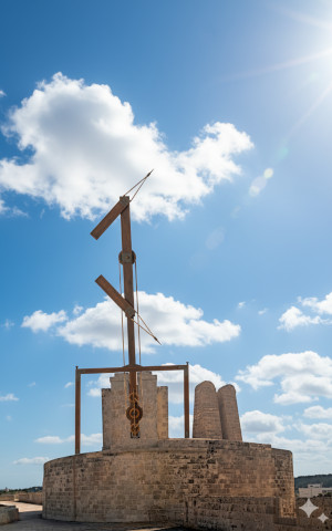 Ipotesi ricostruzione del palo del telegrafo sul castello di Otranto (da Gemini)