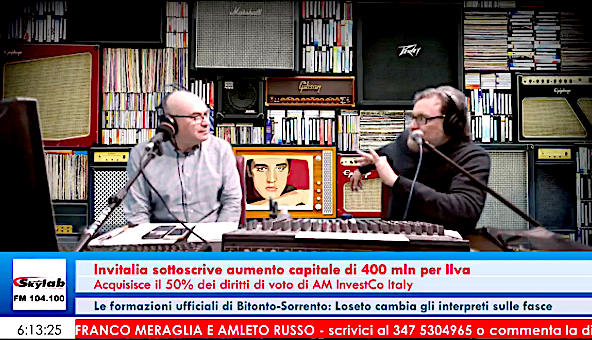 Franco e Amleto durante la diretta di Salento in Musica