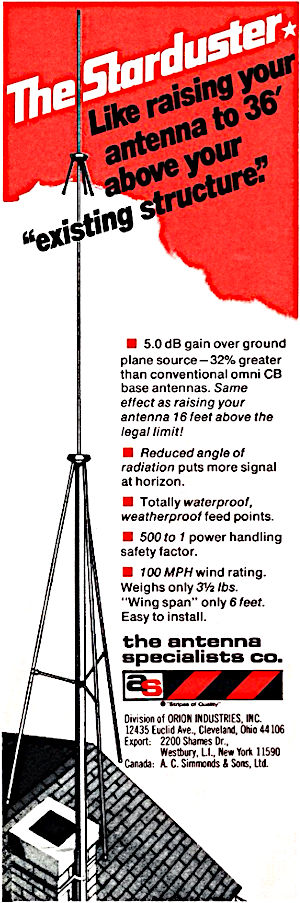 Pubblicità dell'antenna americana Starduster, prodotto simile alla Skylab
