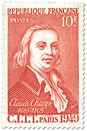 Francobollo commemorativo di Claude Chappe