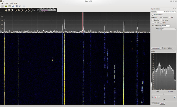 Schermata del software Gqrx