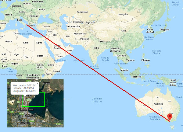 Collegamento con VK3EGN, Sud Australia