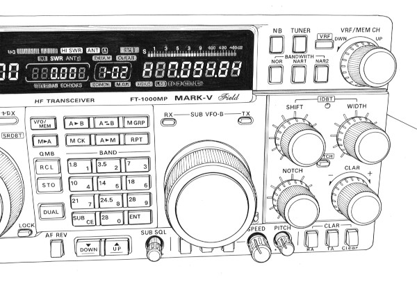 Lo Yaesu FT-1000MP Mark V Field, particolare