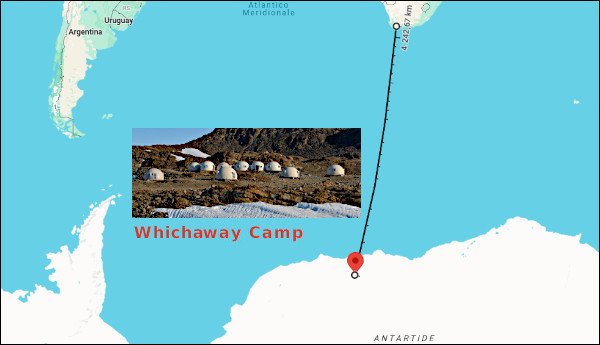La posizione del campo Whichaway da cui trasmetteva ZS7ANF